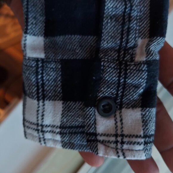 Men Flannel Shirt Long Sleeves Check Print Button Up - Picture 4 of 6